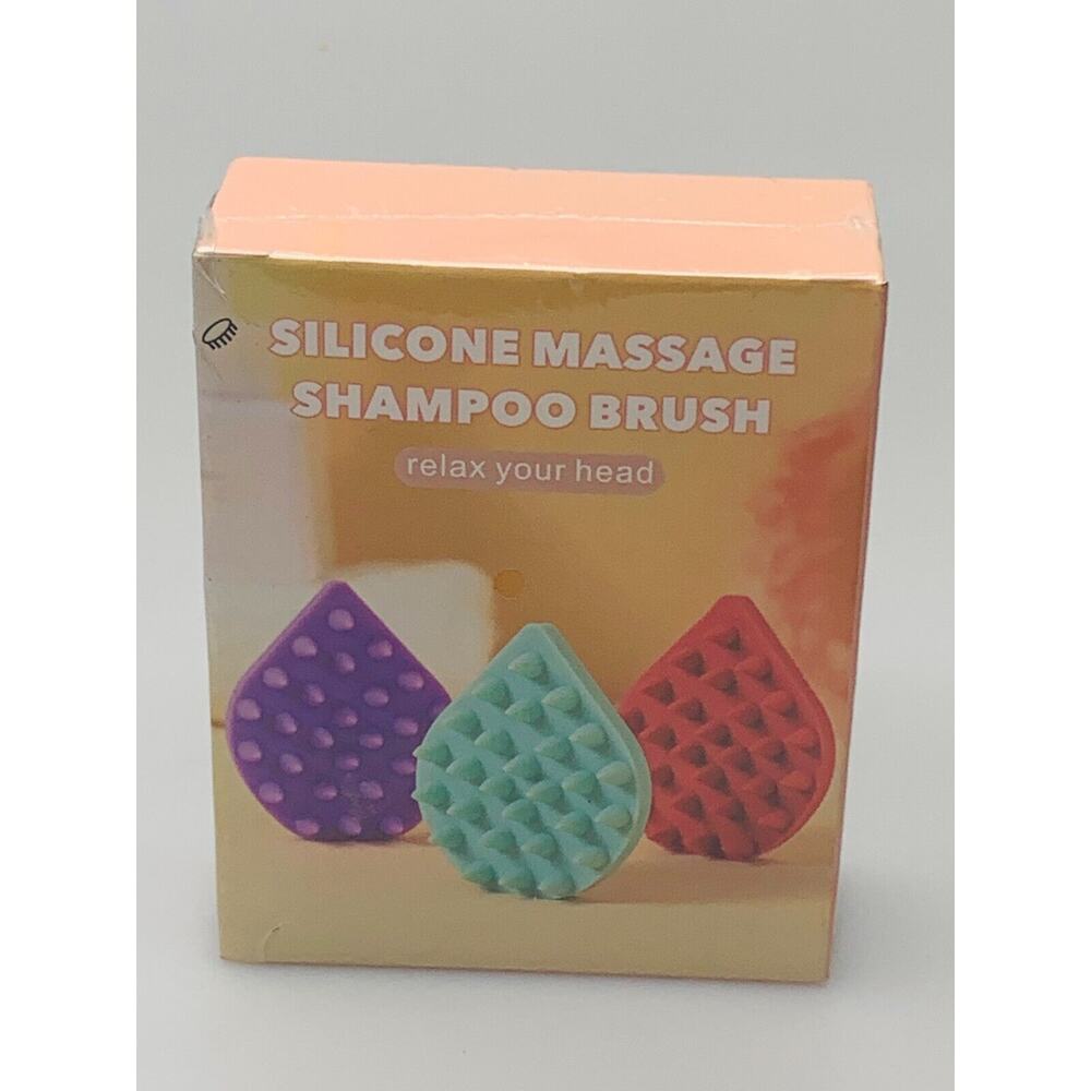 Silicone Massage Shampoo Brush Scalp Massager Tear Drop Shape Color Unknown